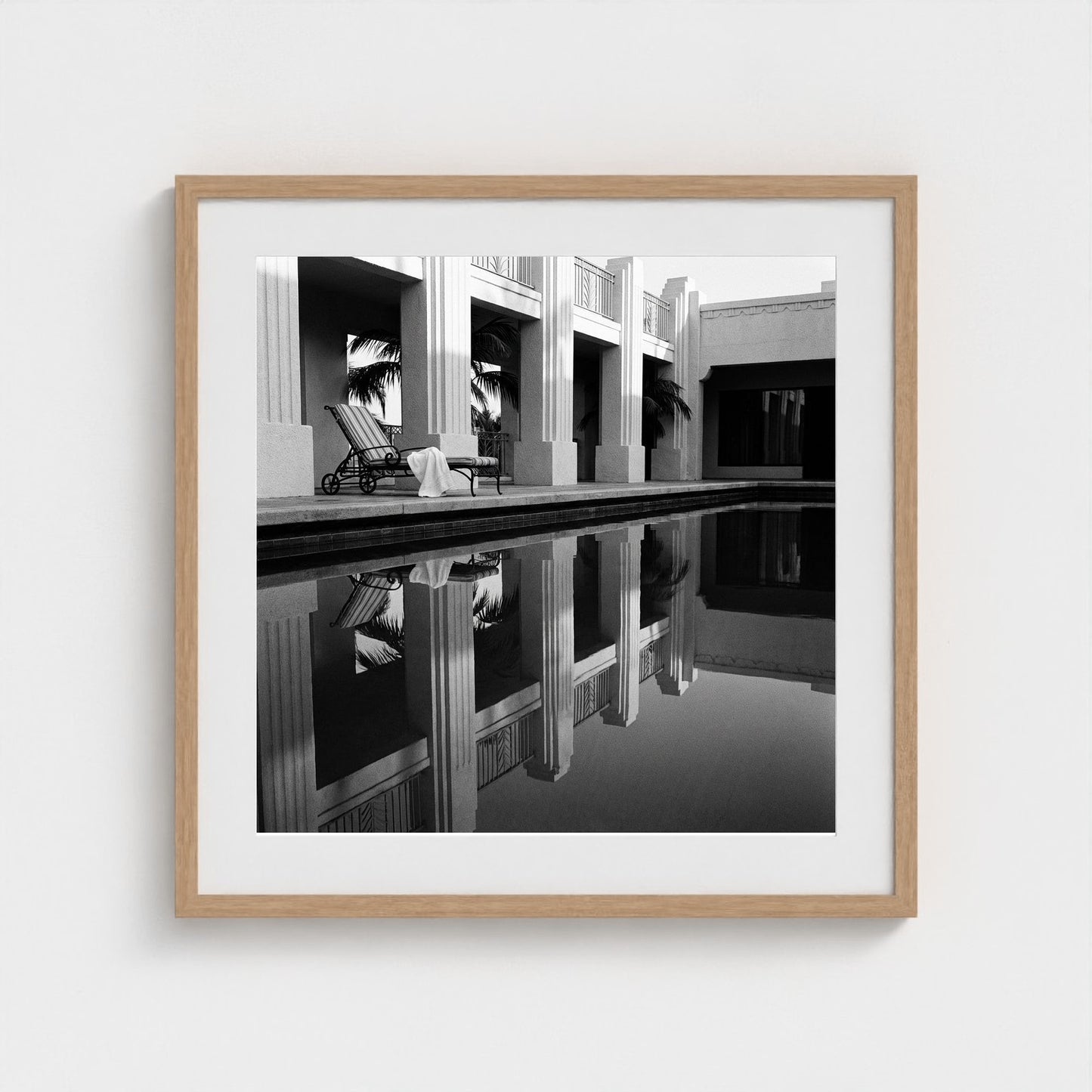 hotel-pool-dawn 24x24-natural frame frame
