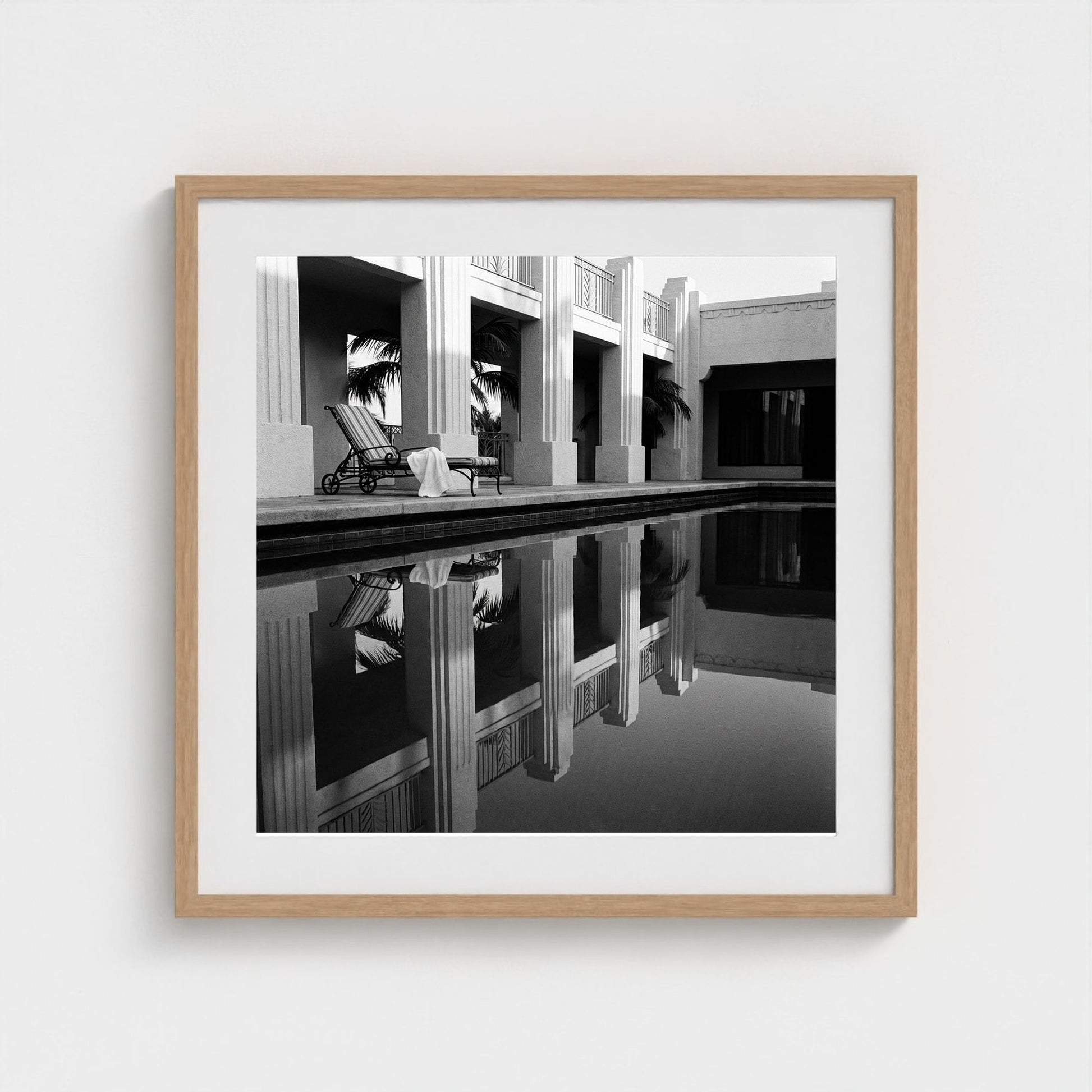 hotel-pool-dawn 24x24-natural frame frame