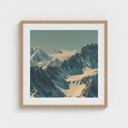 helicopter-in-colorodo-mountains-skiing-60s-retr 24x24-natural frame frame