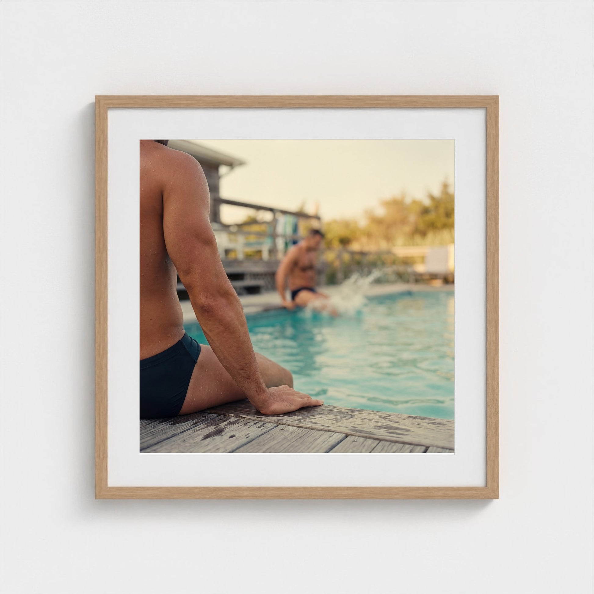 2026 03 12 21 53 04 Pool Fragment Distance Charge 24x24-natural frame — Fire Island Modern