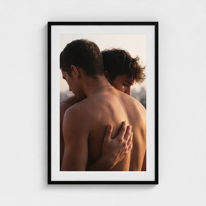 2026 03 12 19 42 00 Back Embrace Sunset 24x36-black frame — Fire Island Modern