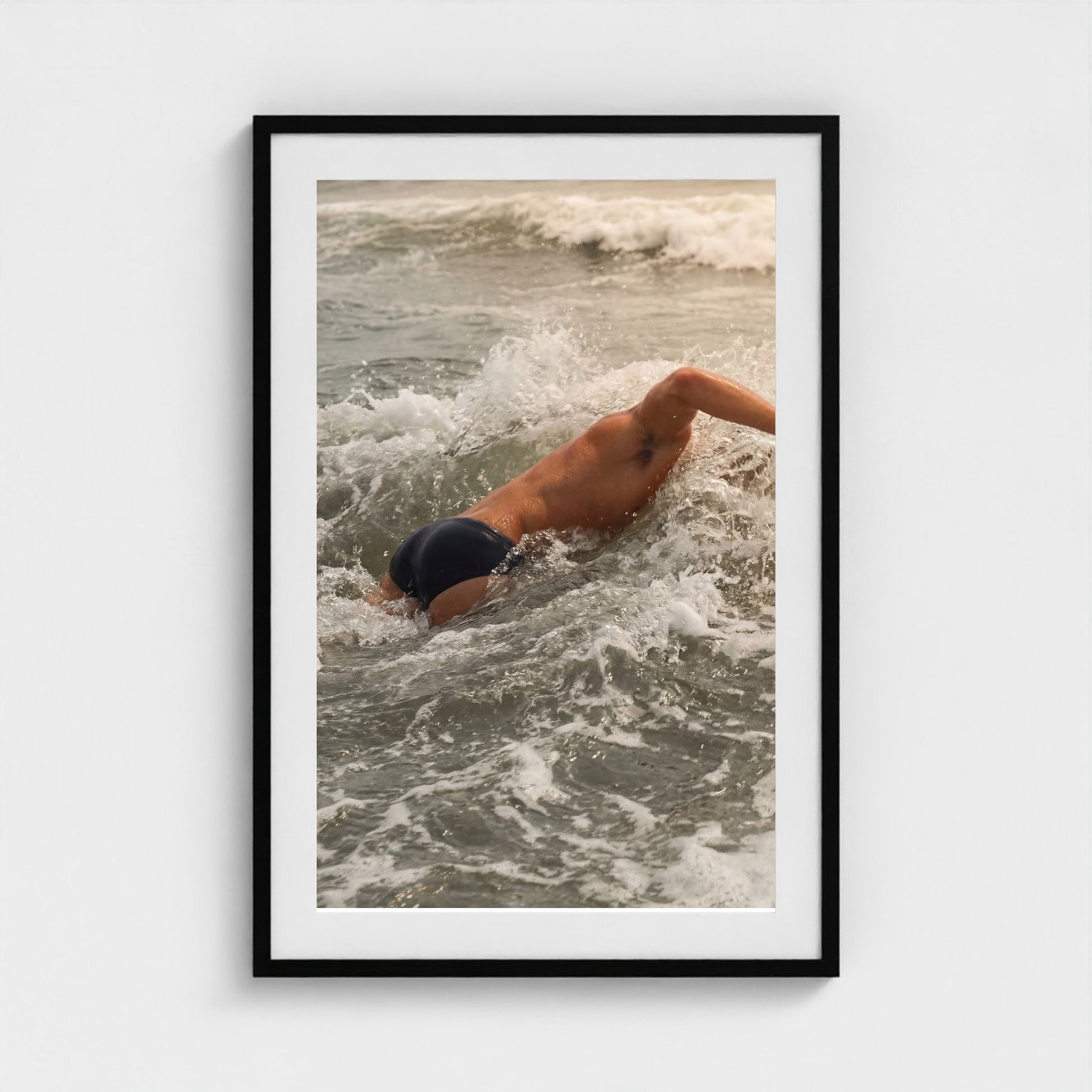 2026 03 12 19 54 05 Atlantic Impact Side View 24x36-black frame — Fire Island Modern
