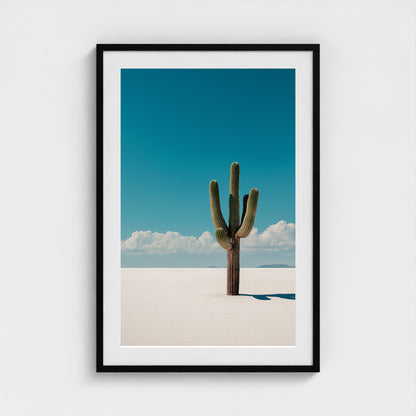 minimalist-cactus-silhouette-against-bright-white-67a9856e-c 24x36-black frame frame