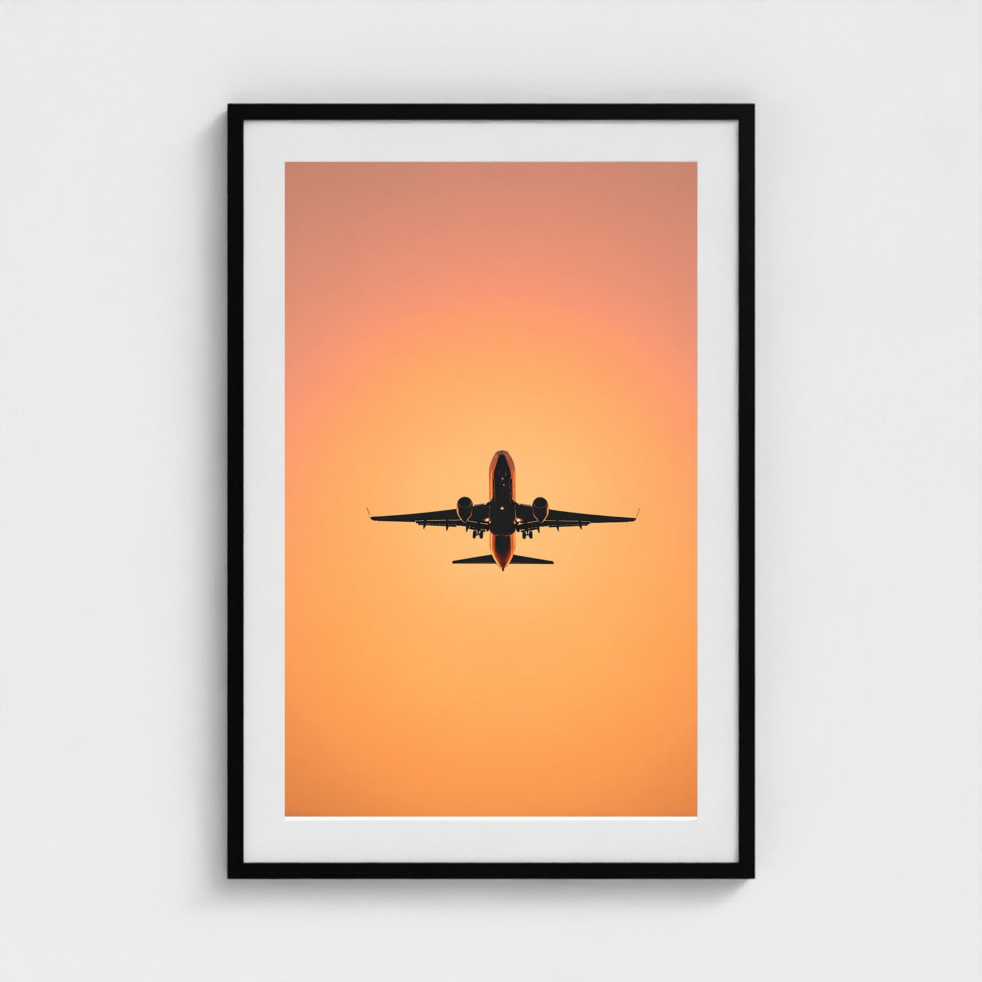jet-silhouette-at-golden-hour-single-commercial 24x36-black frame frame