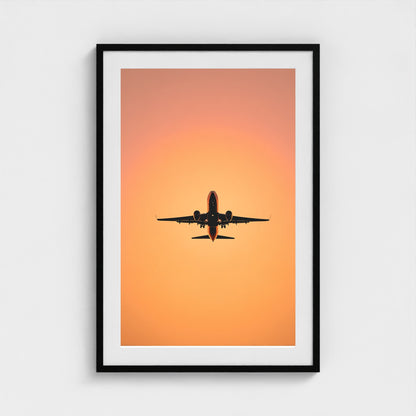 jet-silhouette-at-golden-hour-single-commercial 24x36-black frame frame