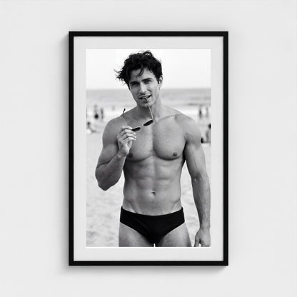 2026 03 12 19 33 00 Bw Beach Portrait Playful 24x36-black frame — Fire Island Modern