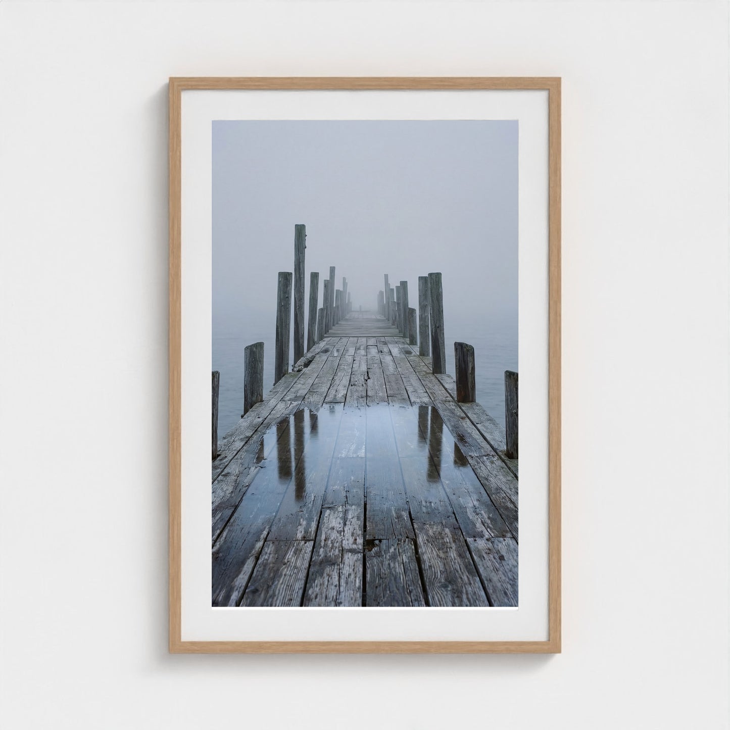 Fog Pier Wall Art - coastal pier fog photography wall art by Studio Stevie