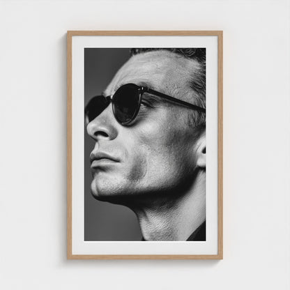 black-and-white-portrait-of-a-cool-guy-in-sungla 24x36-natural frame frame