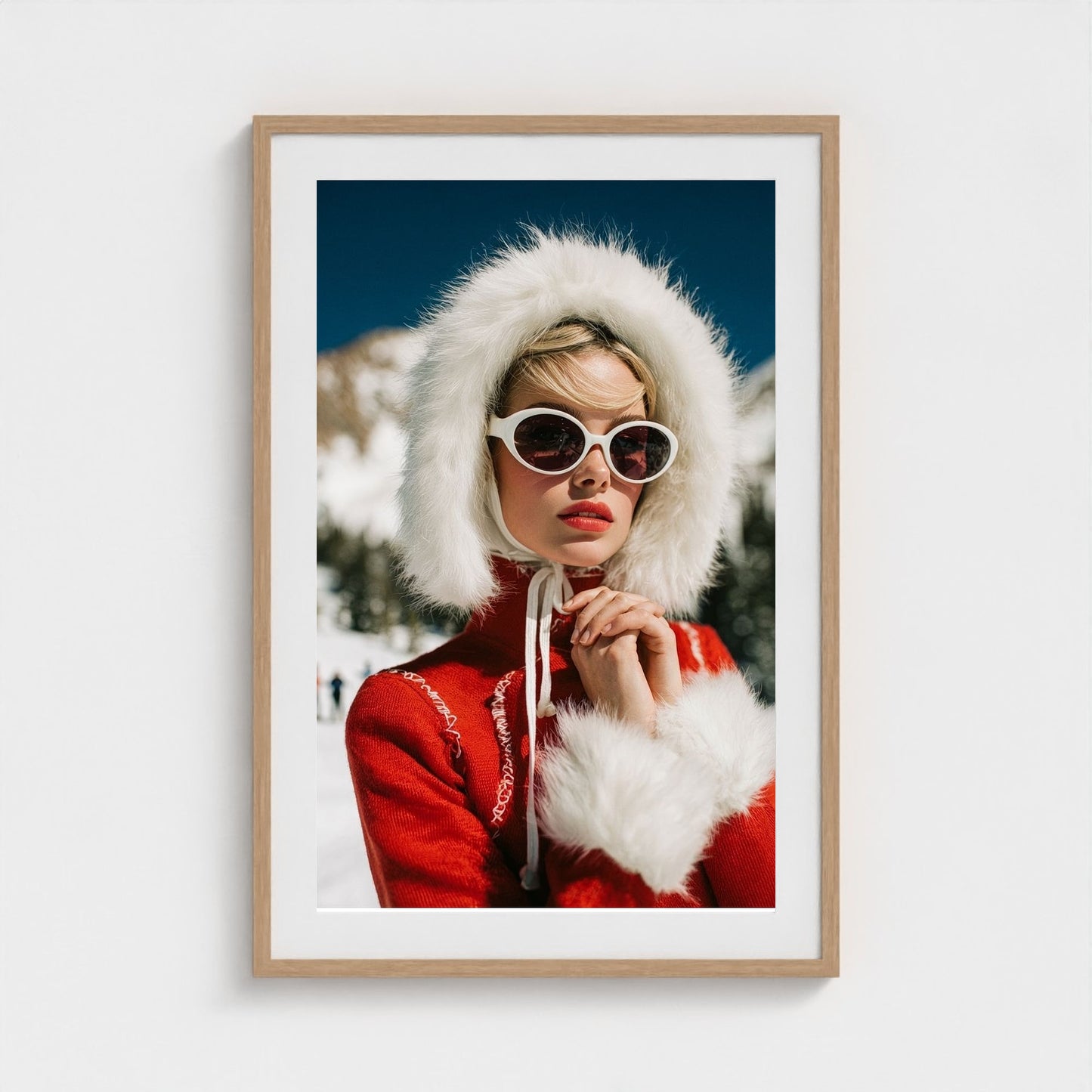 fashion-editorial-of-glamorous-woman-in-red-1960 24x36-natural frame frame