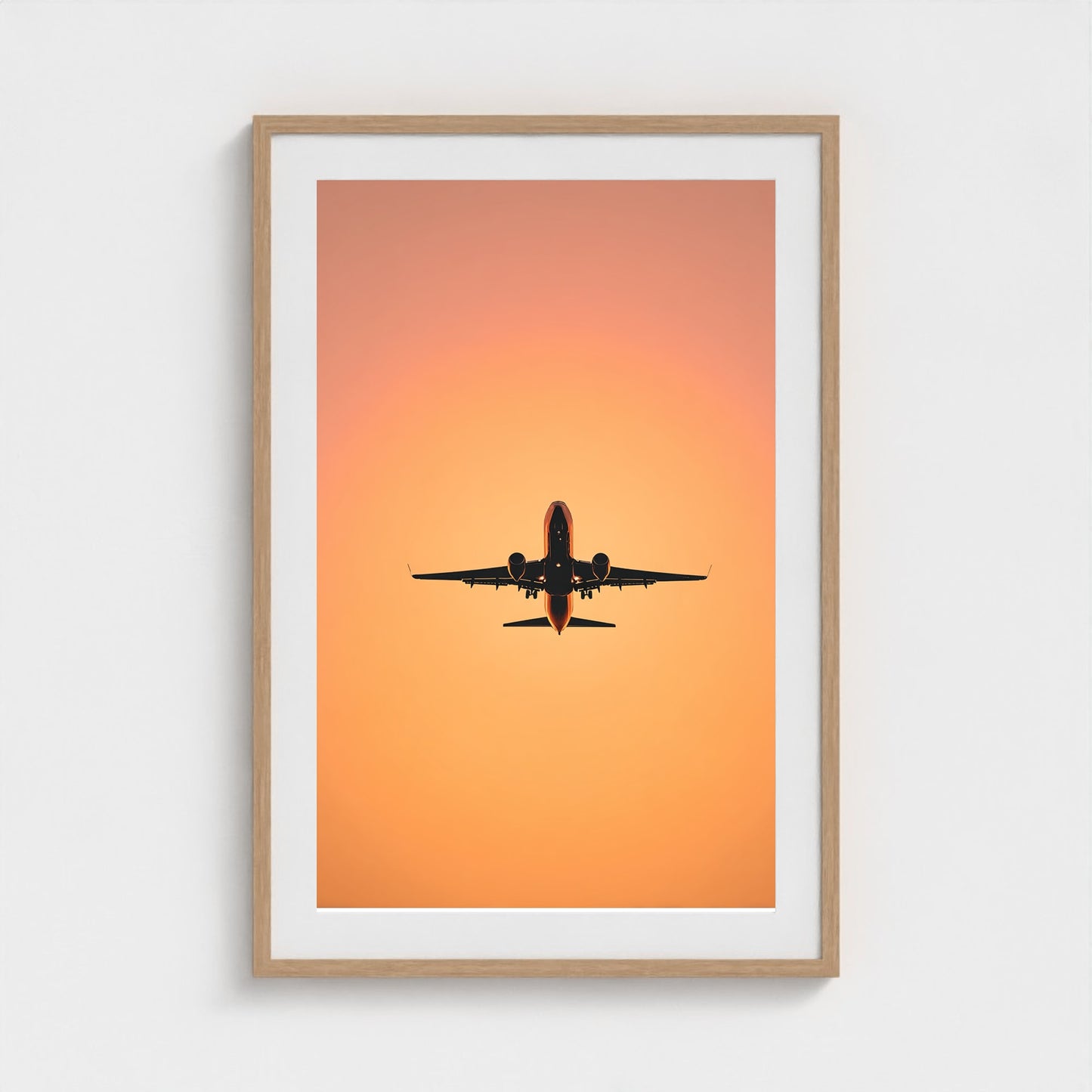 jet-silhouette-at-golden-hour-single-commercial 24x36-natural frame frame