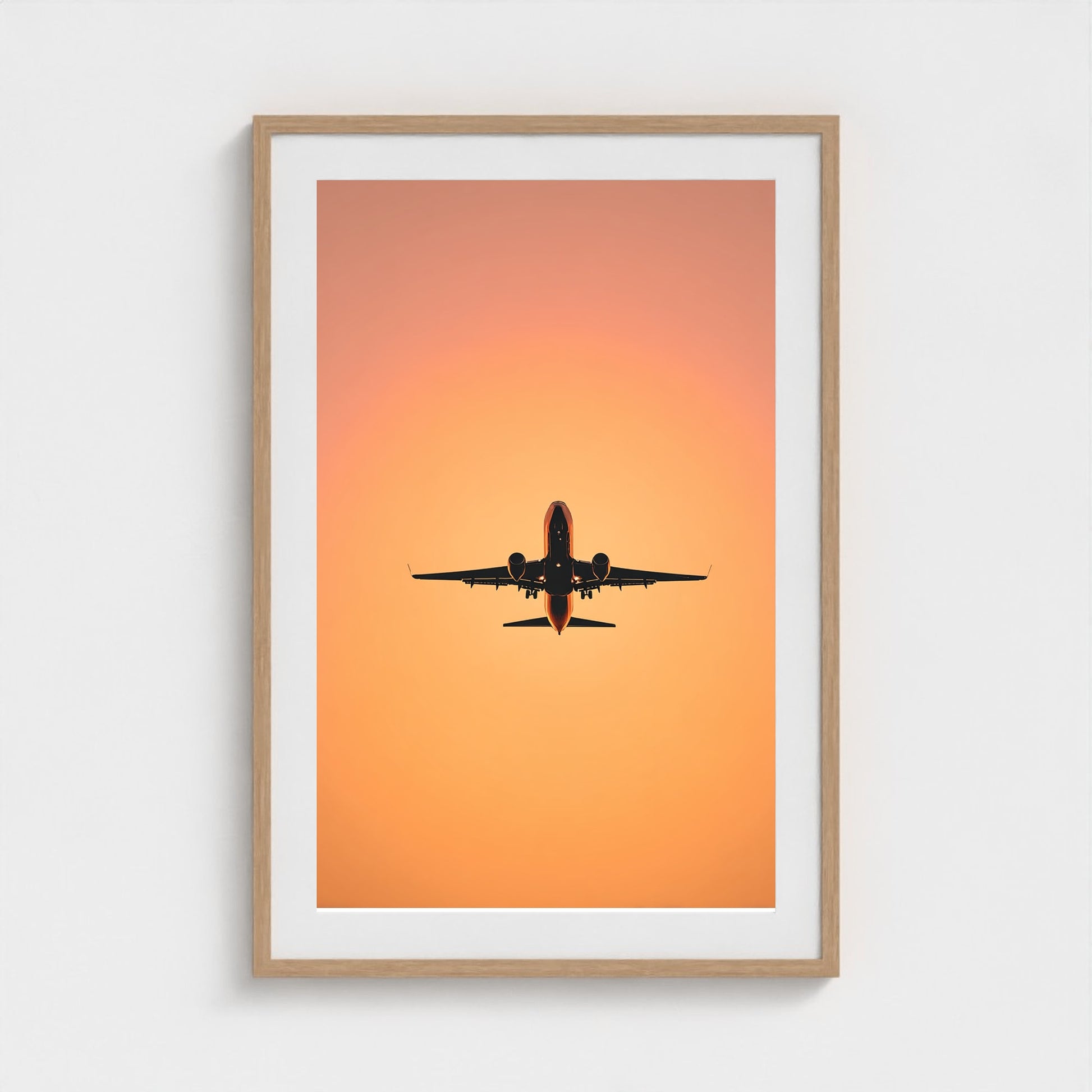 jet-silhouette-at-golden-hour-single-commercial 24x36-natural frame frame