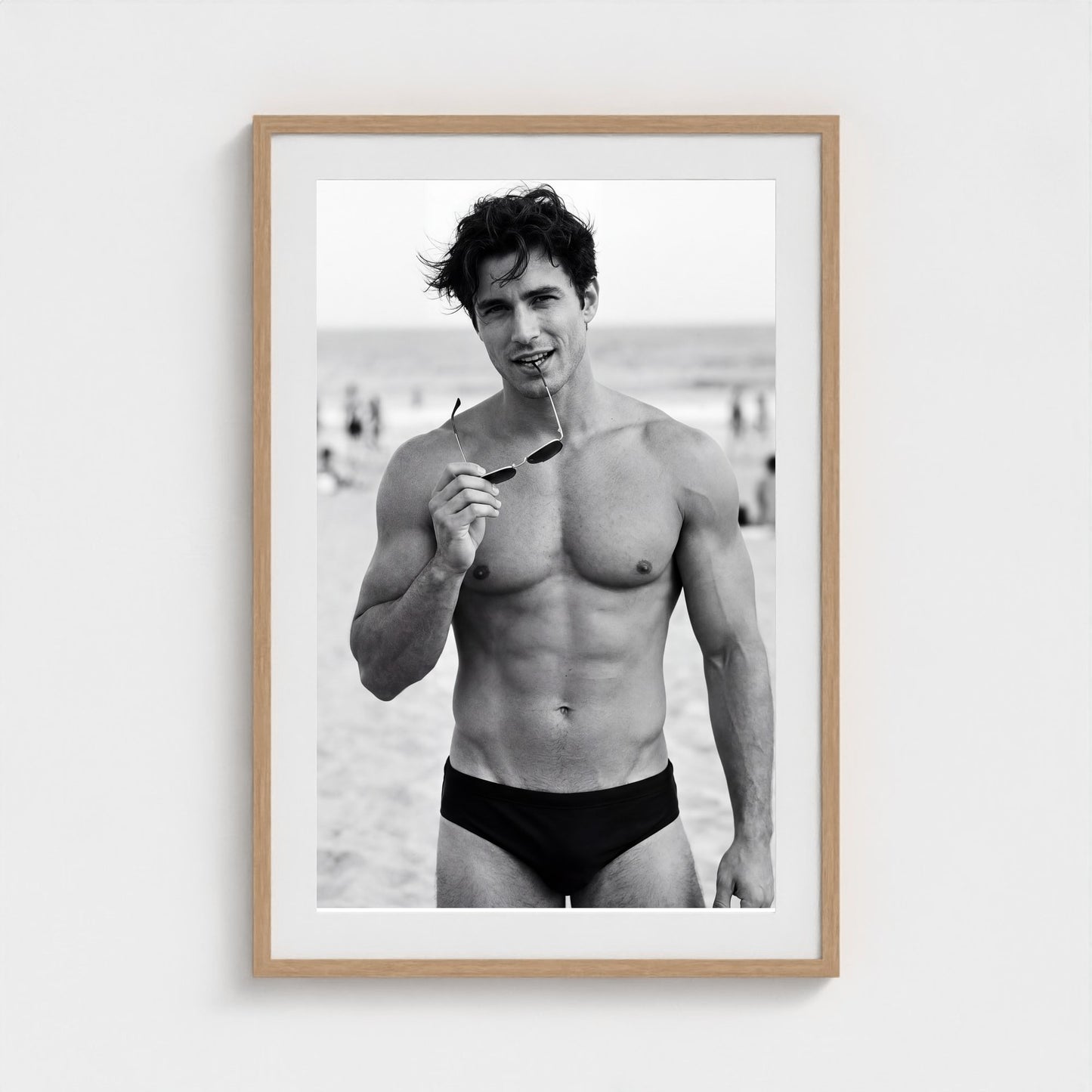 2026 03 12 19 33 00 Bw Beach Portrait Playful 24x36-natural frame — Fire Island Modern