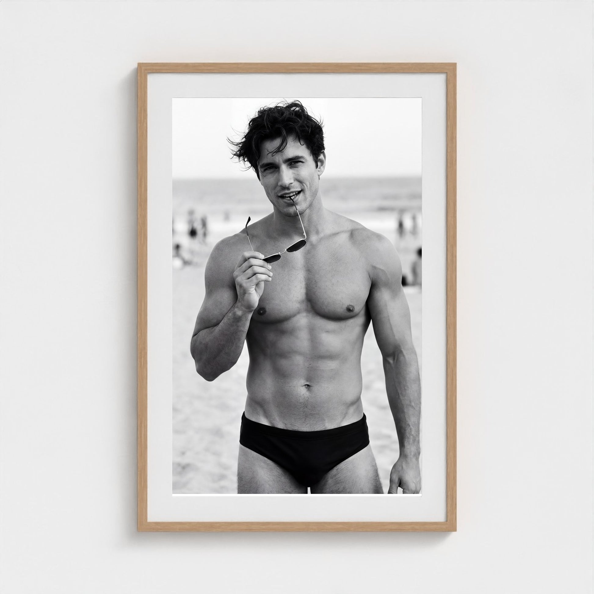 2026 03 12 19 33 00 Bw Beach Portrait Playful 24x36-natural frame — Fire Island Modern