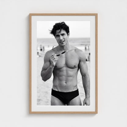 2026 03 12 19 33 00 Bw Beach Portrait Playful 24x36-natural frame — Fire Island Modern