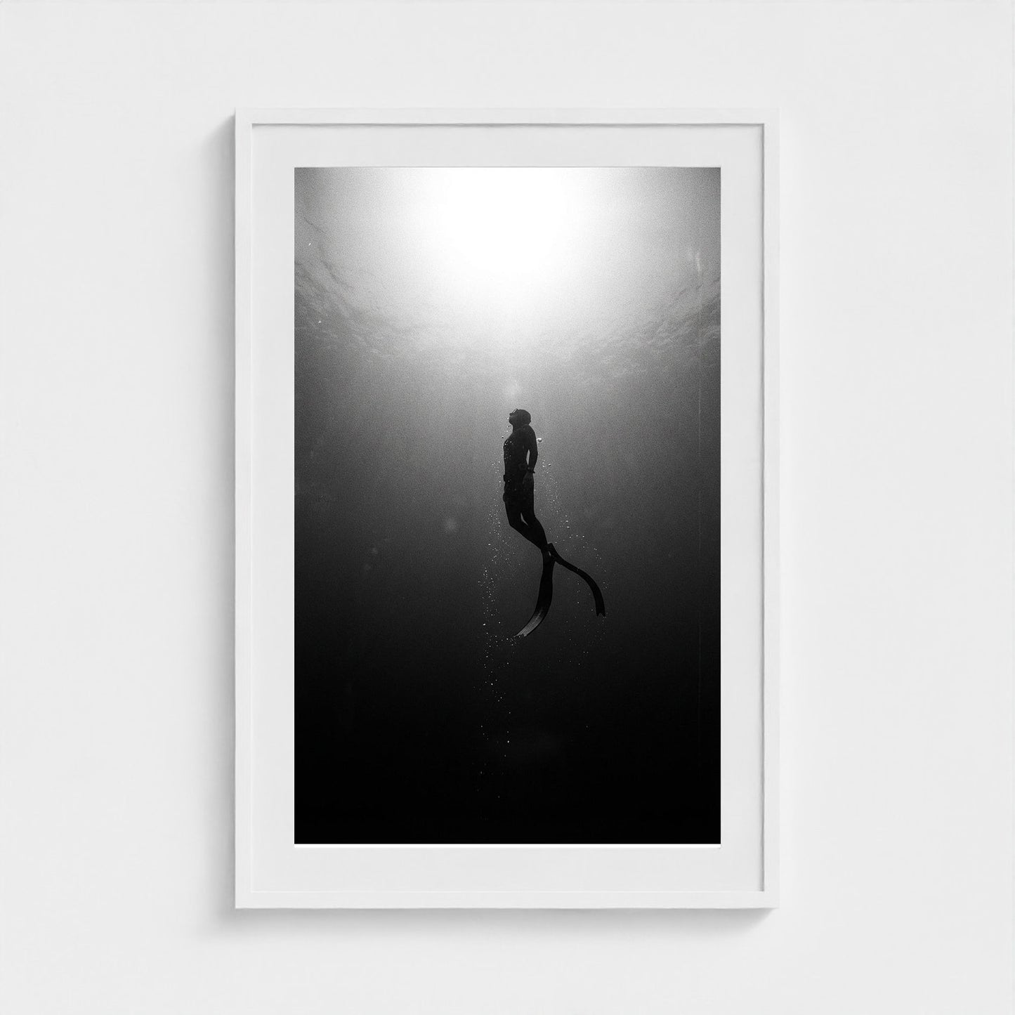 free-diver 24x36-white frame frame