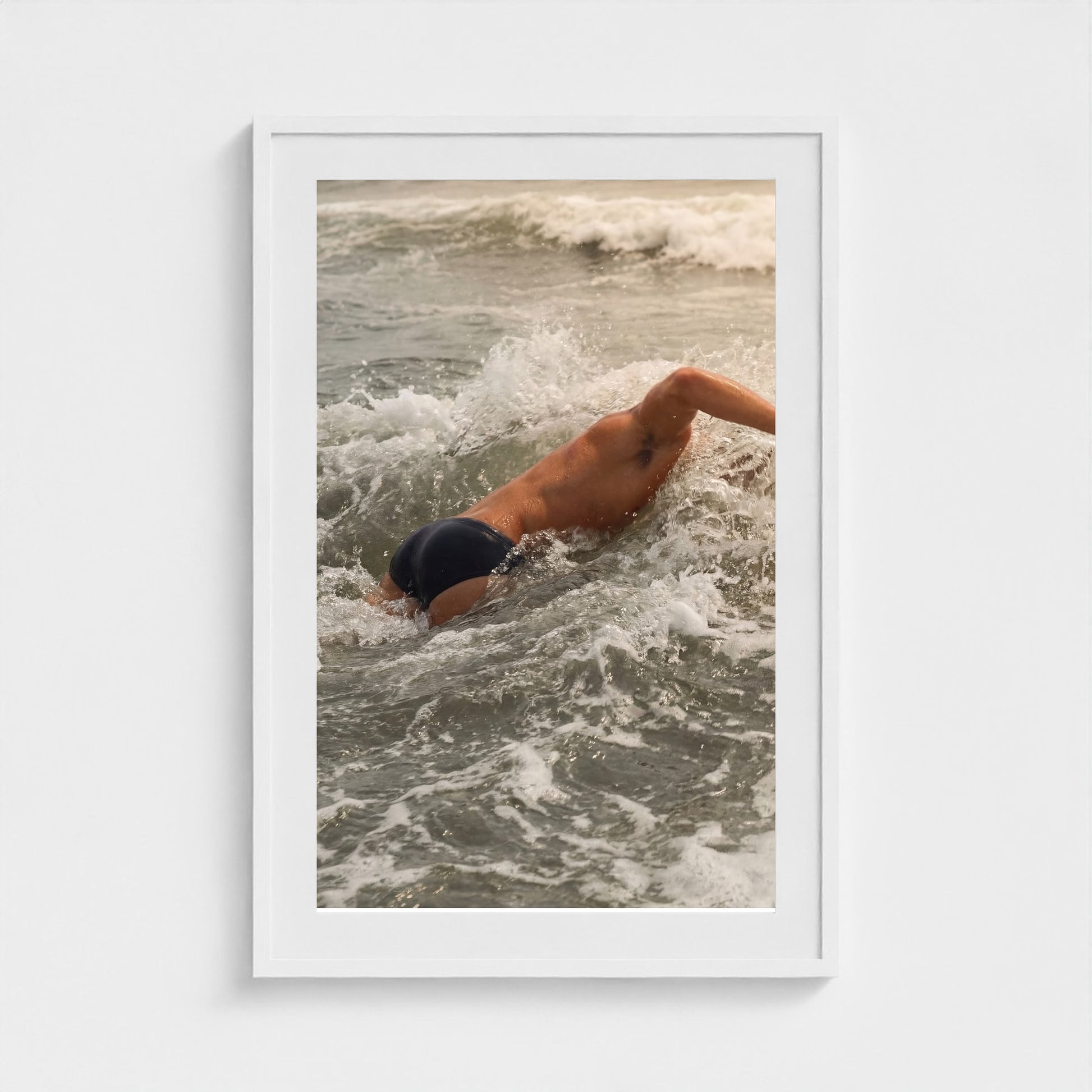2026 03 12 19 54 05 Atlantic Impact Side View 24x36-white frame — Fire Island Modern