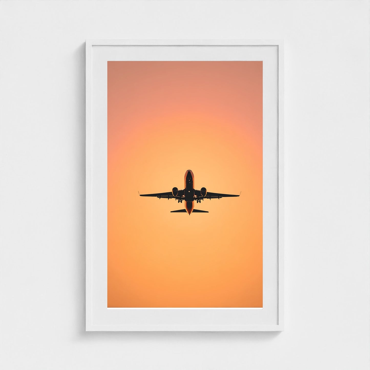 jet-silhouette-at-golden-hour-single-commercial 24x36-white frame frame