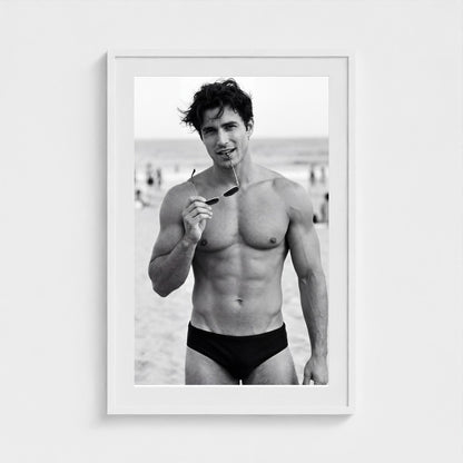2026 03 12 19 33 00 Bw Beach Portrait Playful 24x36-white frame — Fire Island Modern