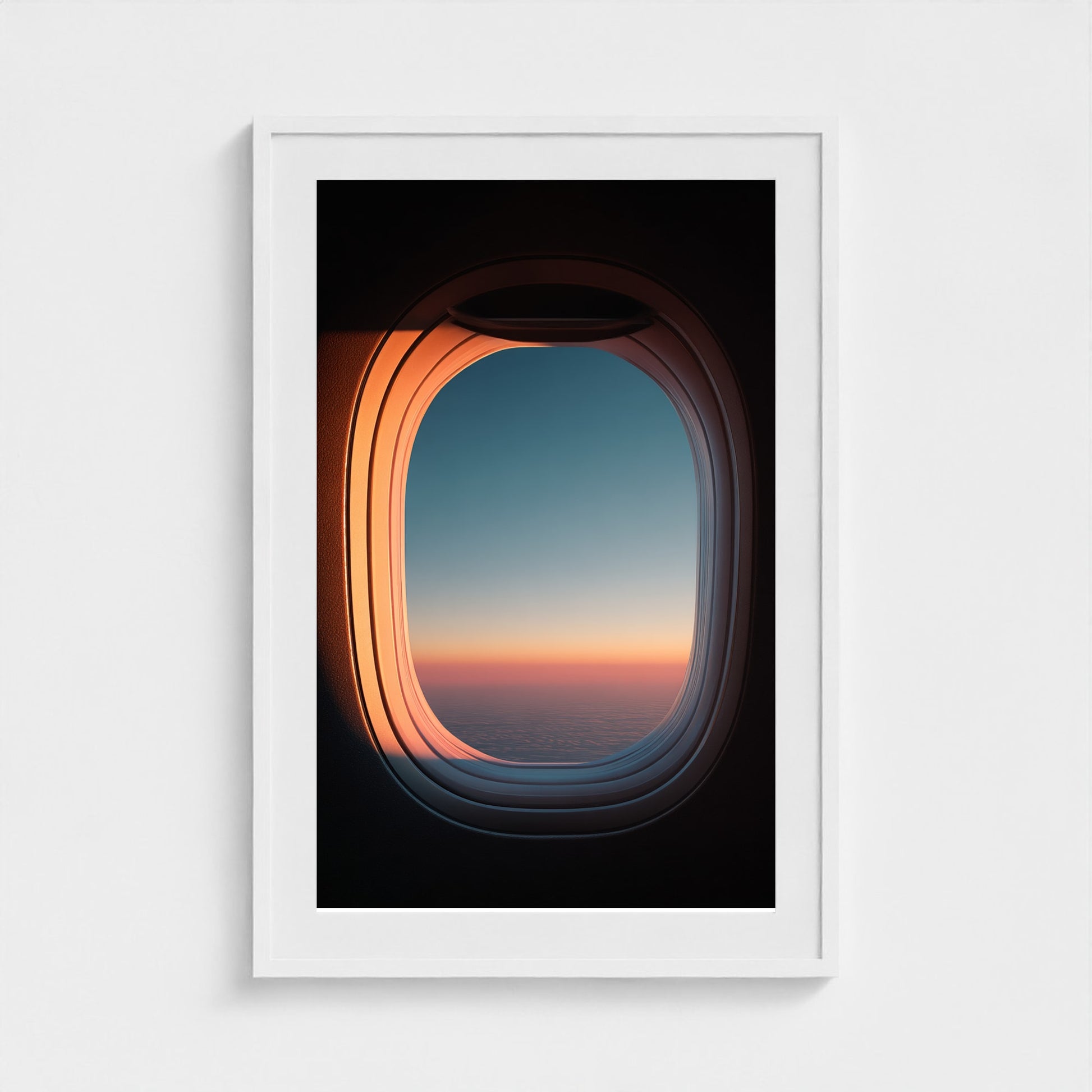 jet-window-view-with-gradient-sky-ultra-minimal 24x36-white frame frame