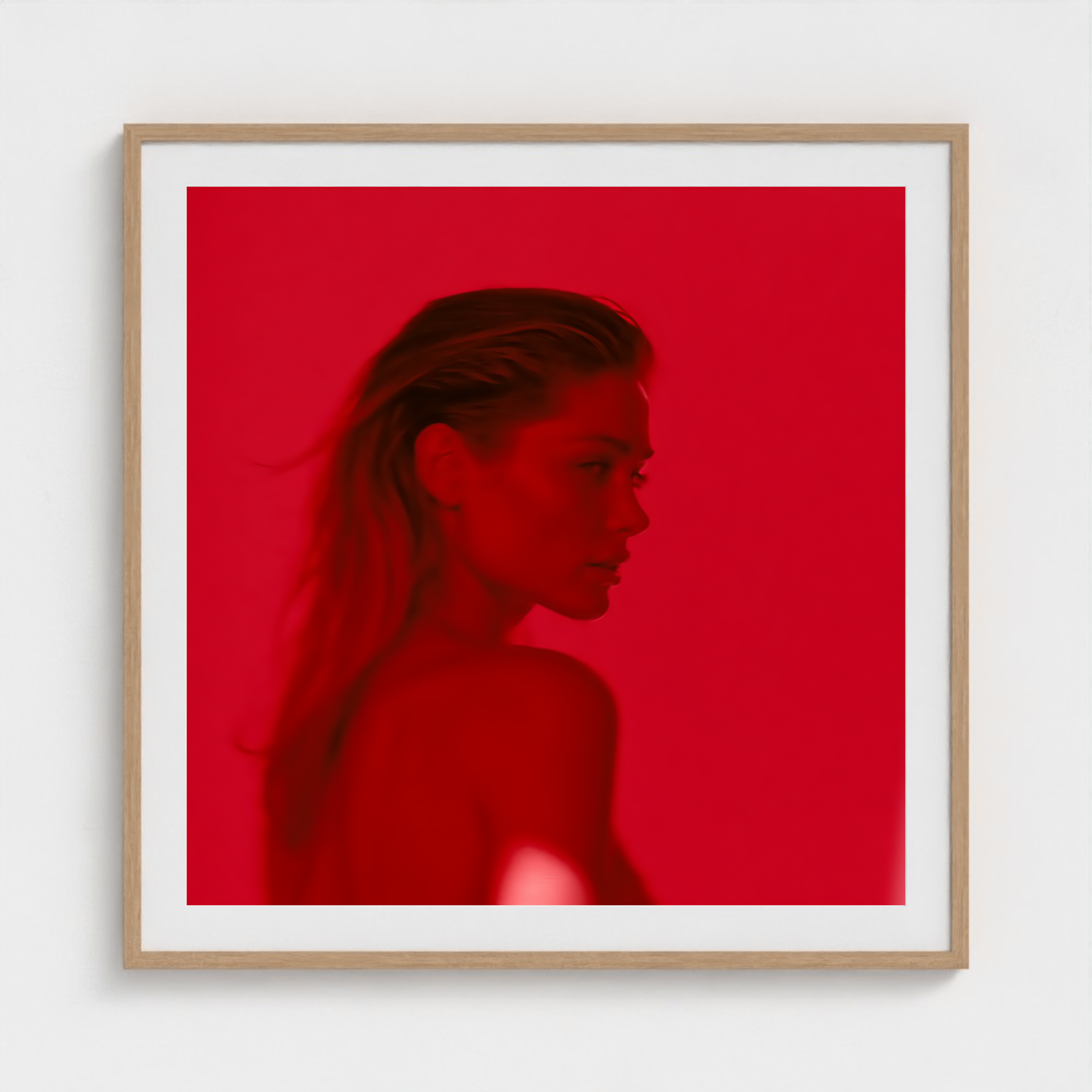 Red Departure fine art photography print in a Natural frame — Chromatic Heat crop-to-fill cover v1 7a6fc2972b