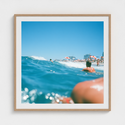 Swimmers at Noon fine art photography print in a Natural frame — Lost Paradise crop-to-fill cover v2 413cb558f6