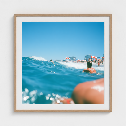 Swimmers at Noon fine art photography print in a Natural frame — Lost Paradise crop-to-fill cover v2 413cb558f6