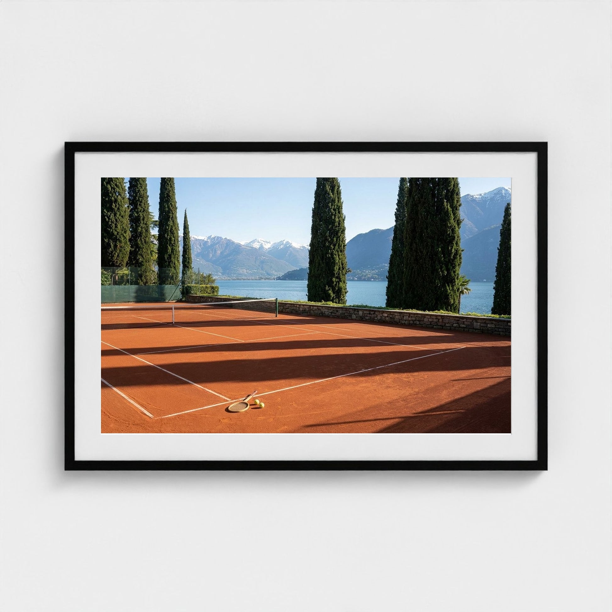 tennis-lake-como 36x24-black frame frame