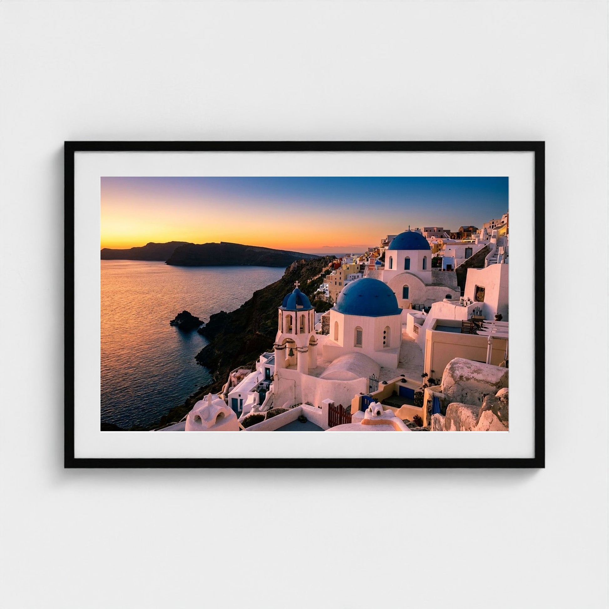 santorini-blue 36x24-black frame frame