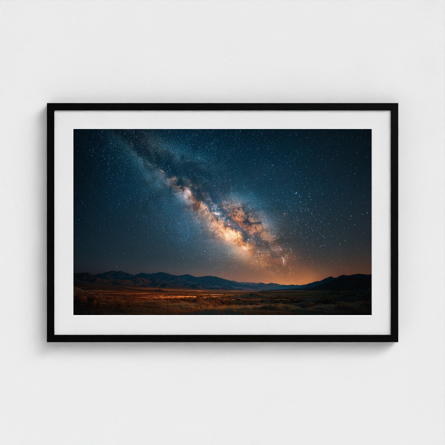 the-milky-way-galaxy-stretching-across-horizon-a 36x24-black frame frame