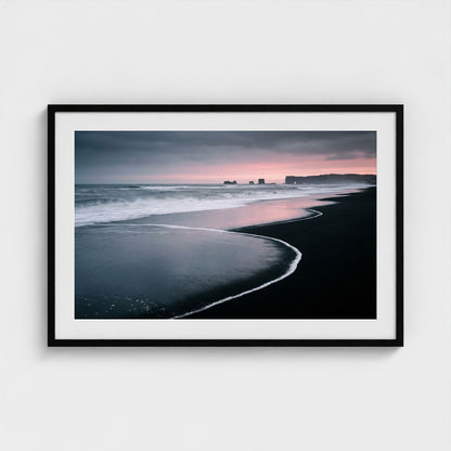 black-shores-dawn 36x24-black frame frame