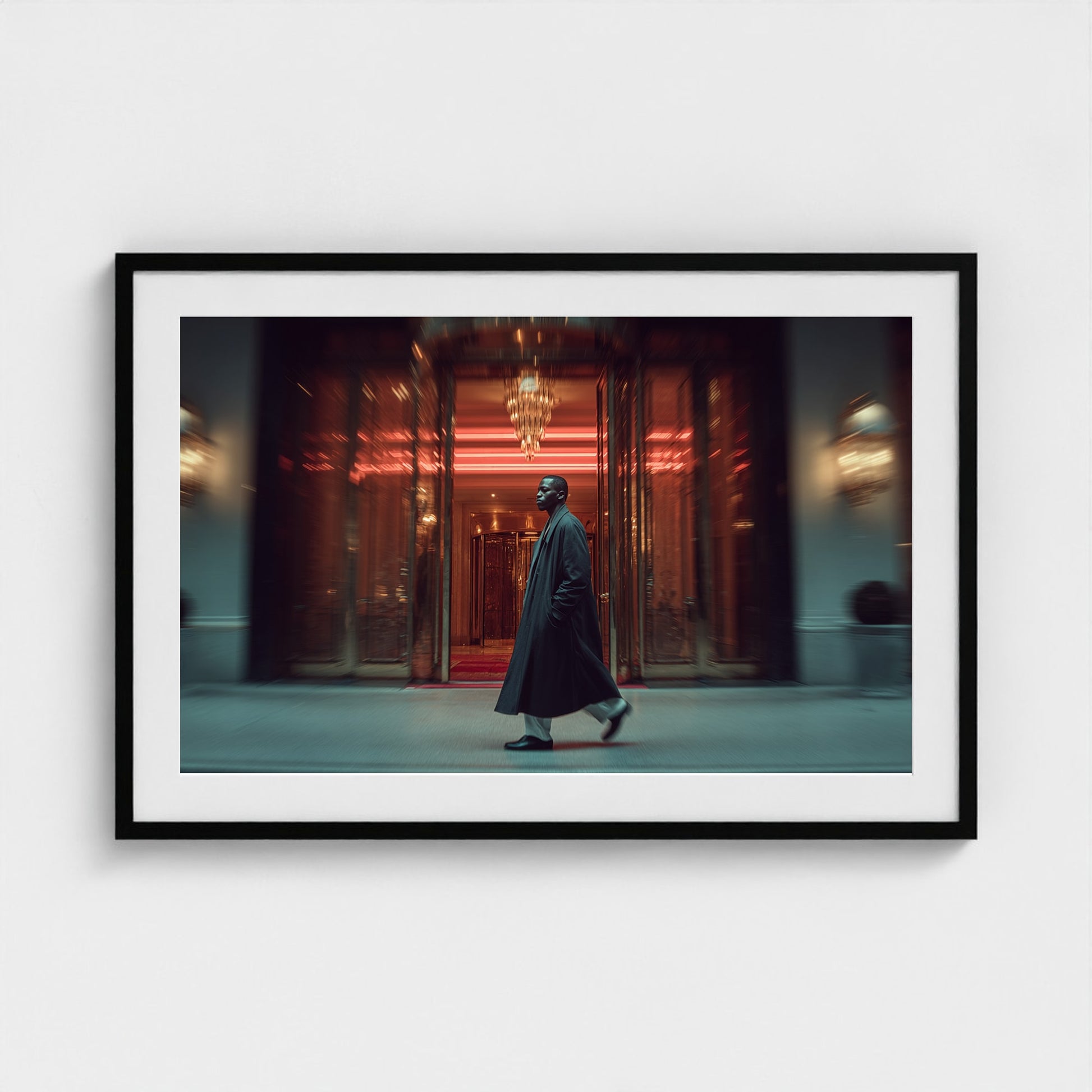 editorial-shot-of-a-man-in-an-oversized-coat-wal 36x24-black frame frame