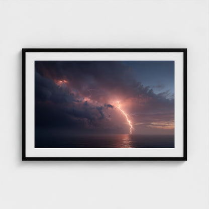 minimalist-fine-art-photograph-of-lightning-stor 36x24-black frame frame