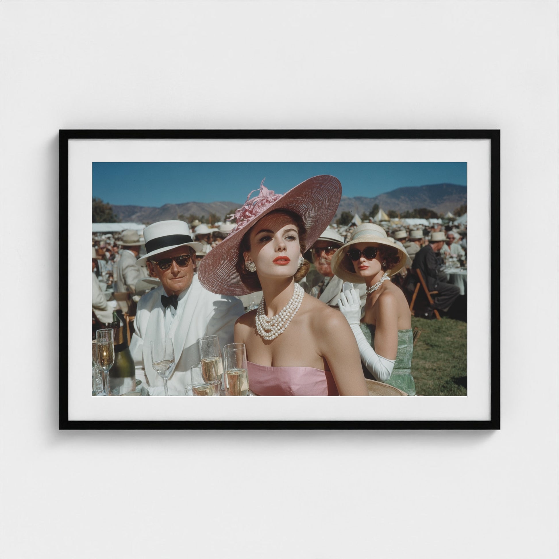 private-polo-match-fashionable-crowd-with-champa 36x24-black frame frame