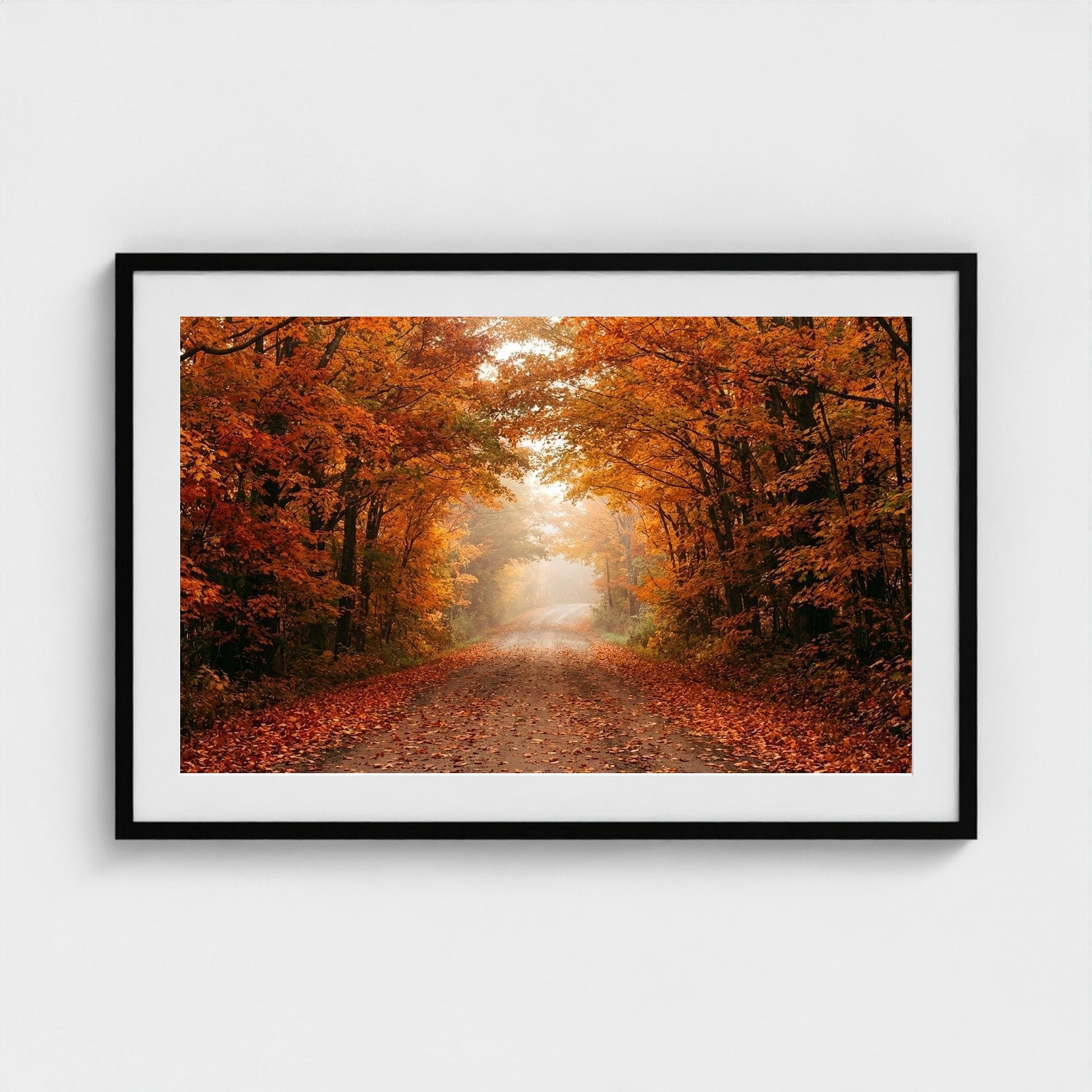 autumn-road 36x24-black frame frame