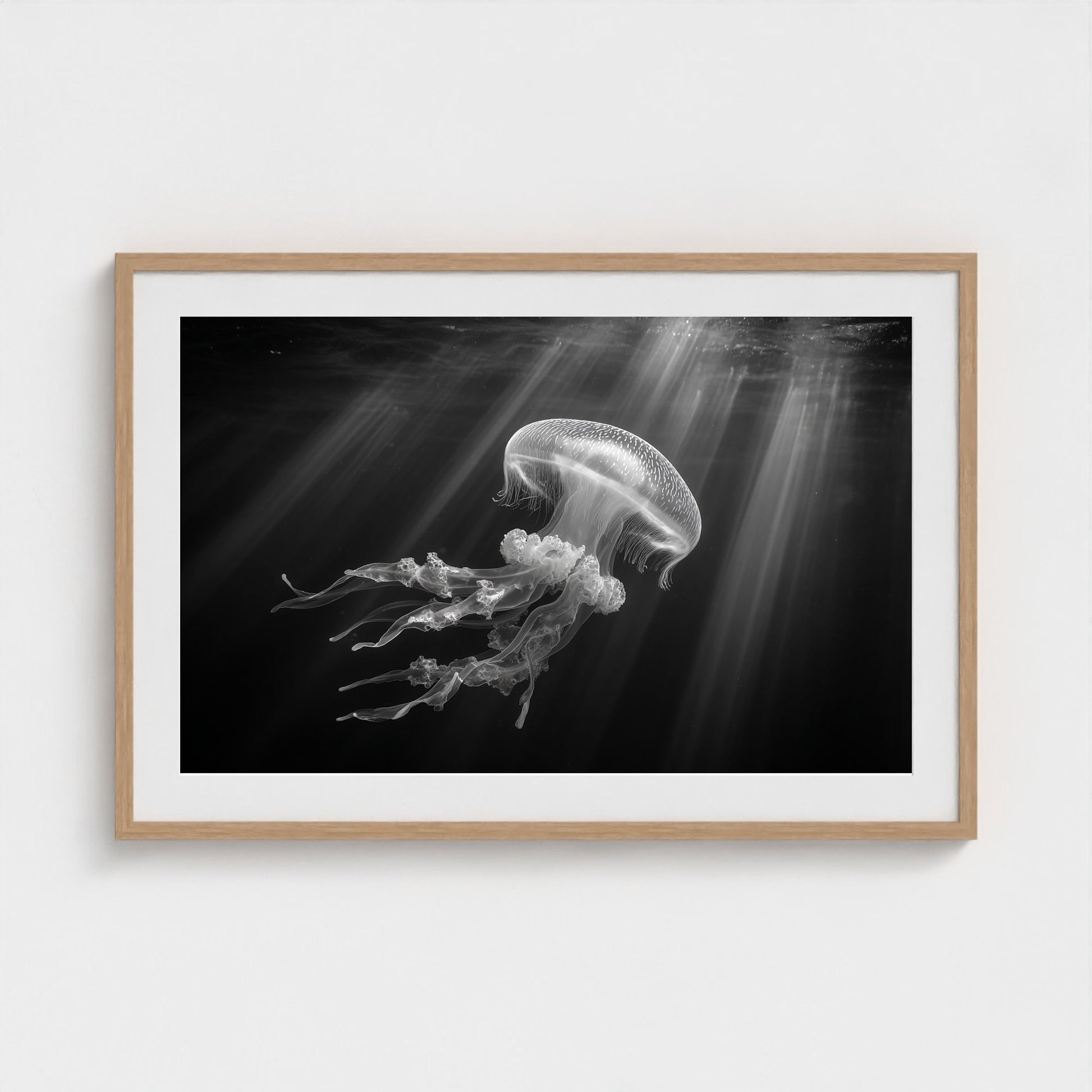 ethereal-bioluminescent-jellyfish-floating-in-de 36x24-natural frame frame