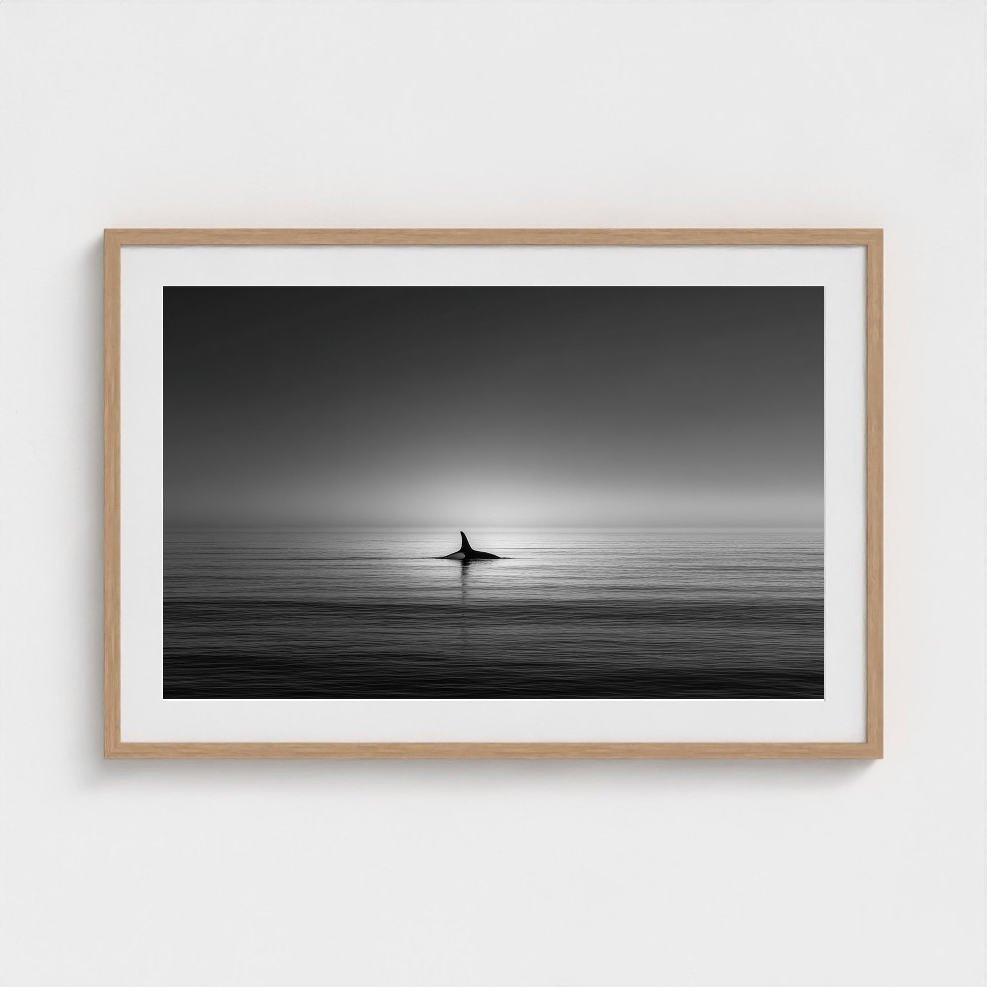 minimalist-negative-space-composition-lone-whale 36x24-natural frame frame