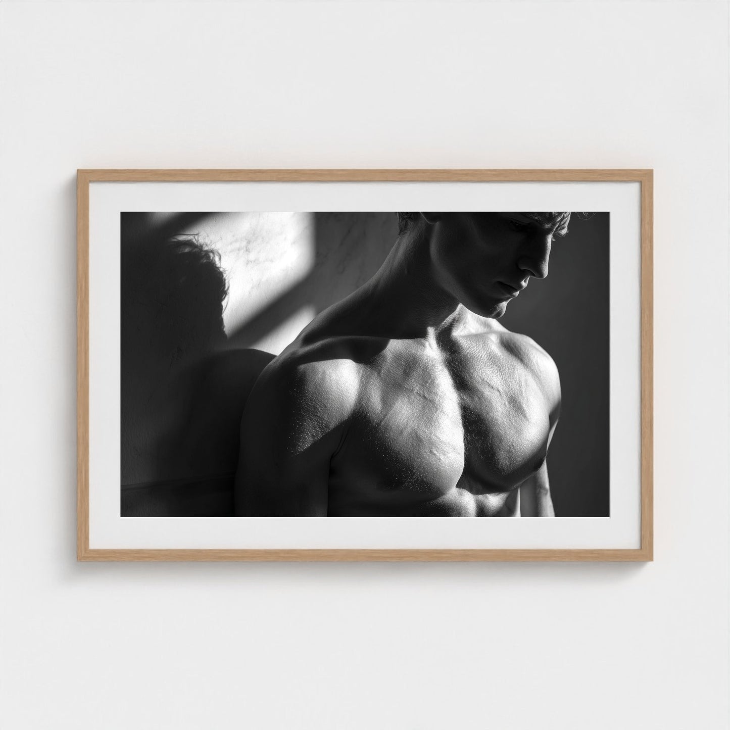 male-torso-study-in-bright-light-sculptural-shad 36x24-natural frame frame