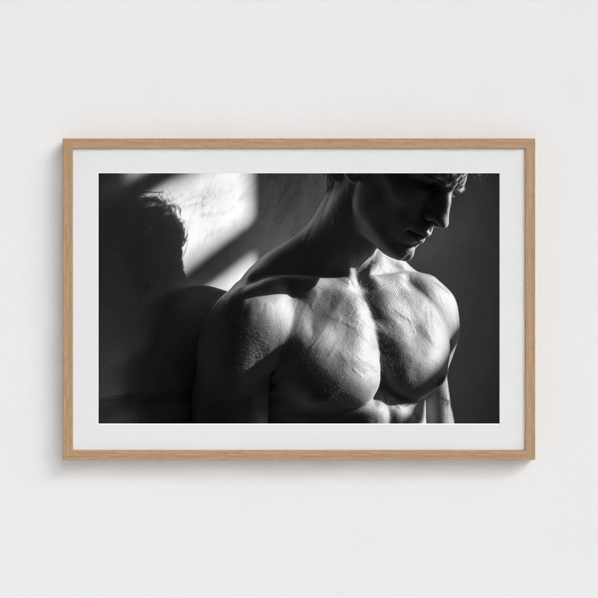 male-torso-study-in-bright-light-sculptural-shad 36x24-natural frame frame