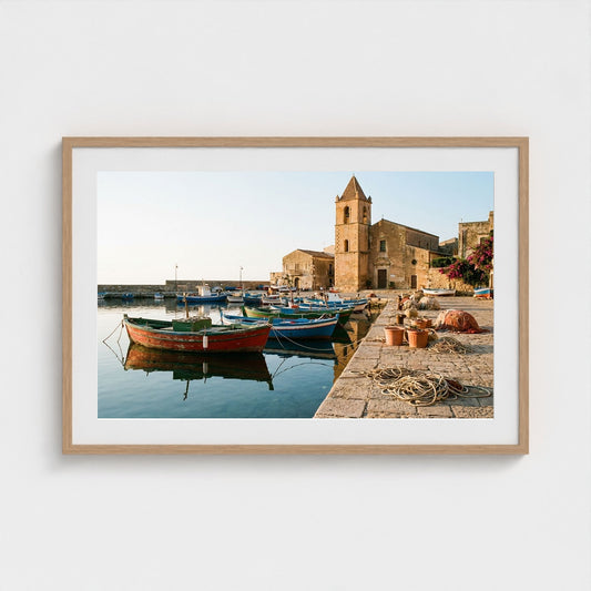 fishing-boats 36x24-natural frame frame