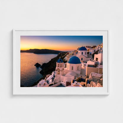 santorini-blue 36x24-white frame frame