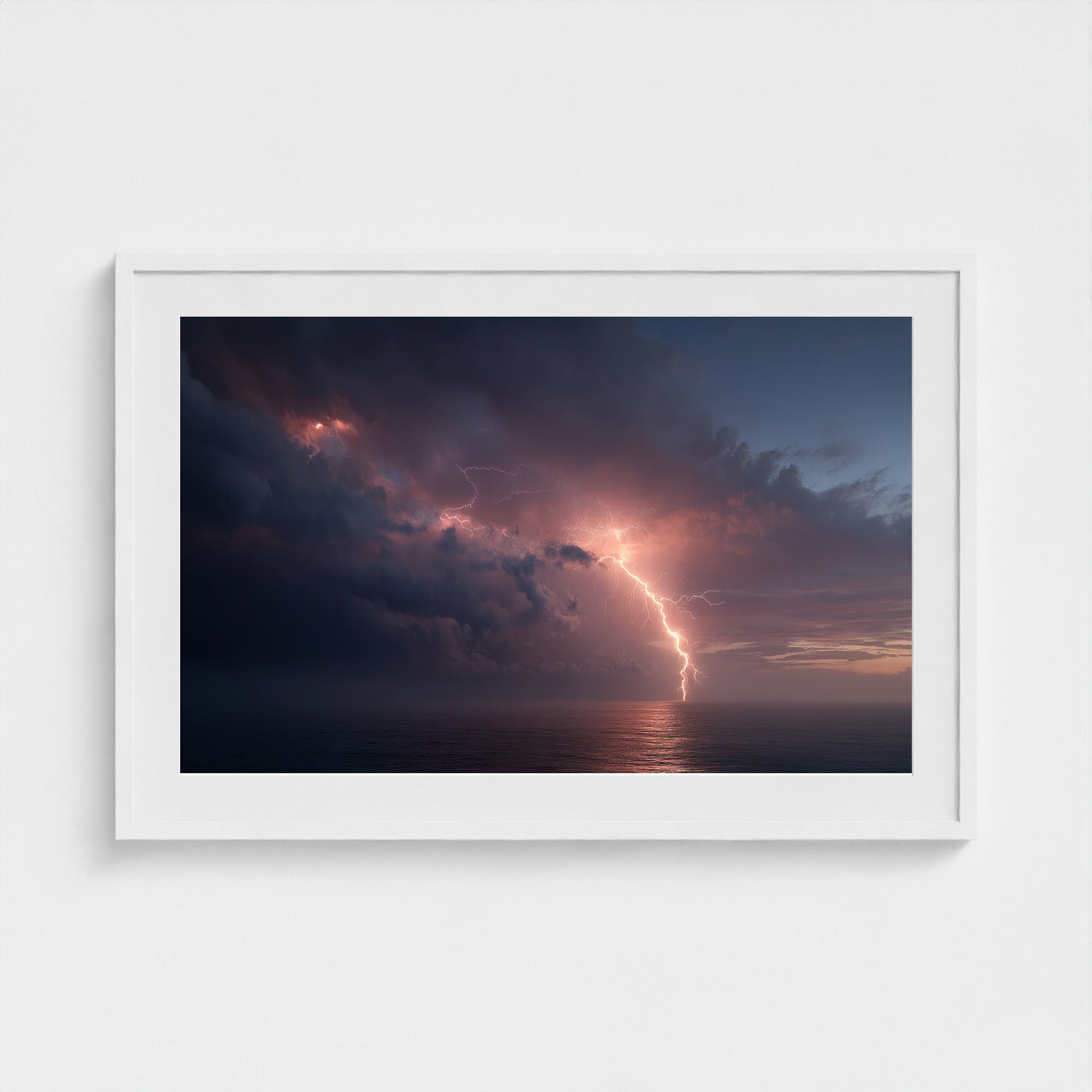 minimalist-fine-art-photograph-of-lightning-stor 36x24-white frame frame
