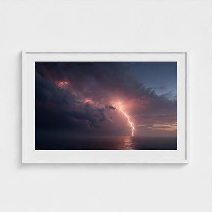 minimalist-fine-art-photograph-of-lightning-stor 36x24-white frame frame