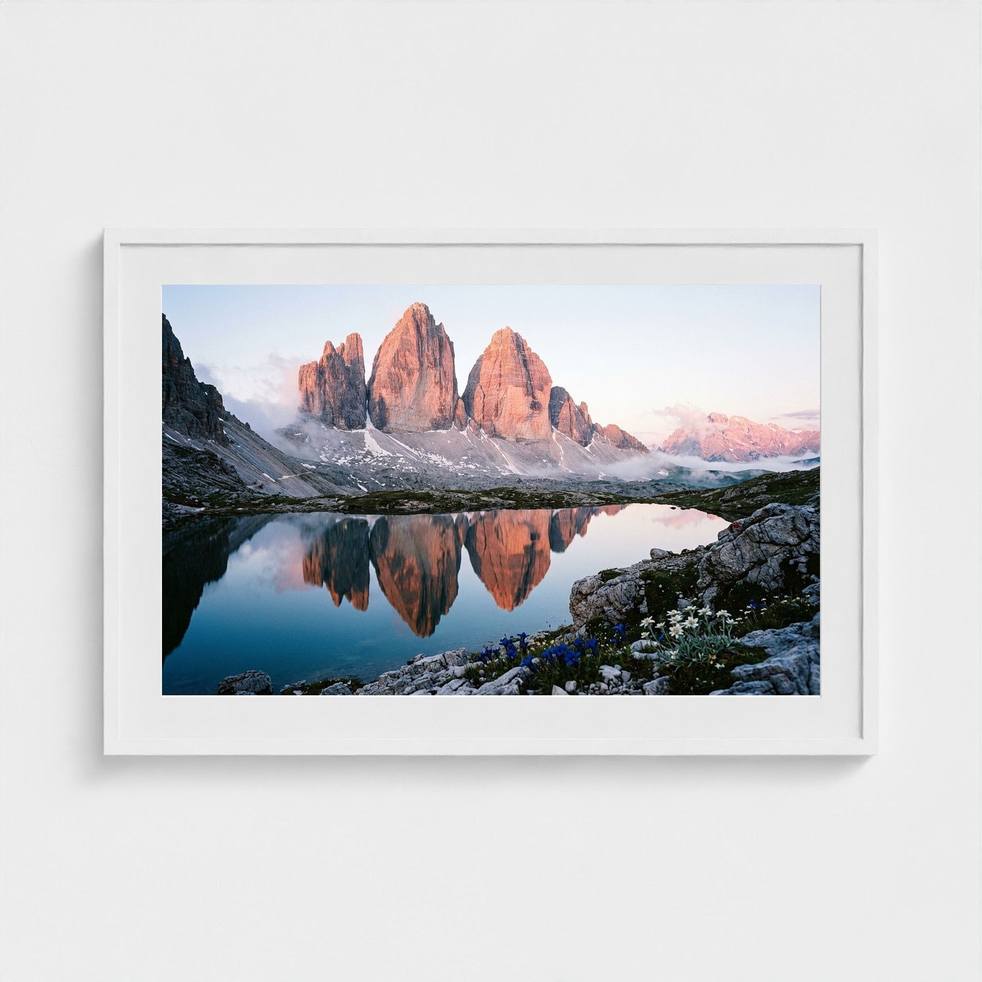 dolomites-dawn 36x24-white frame frame