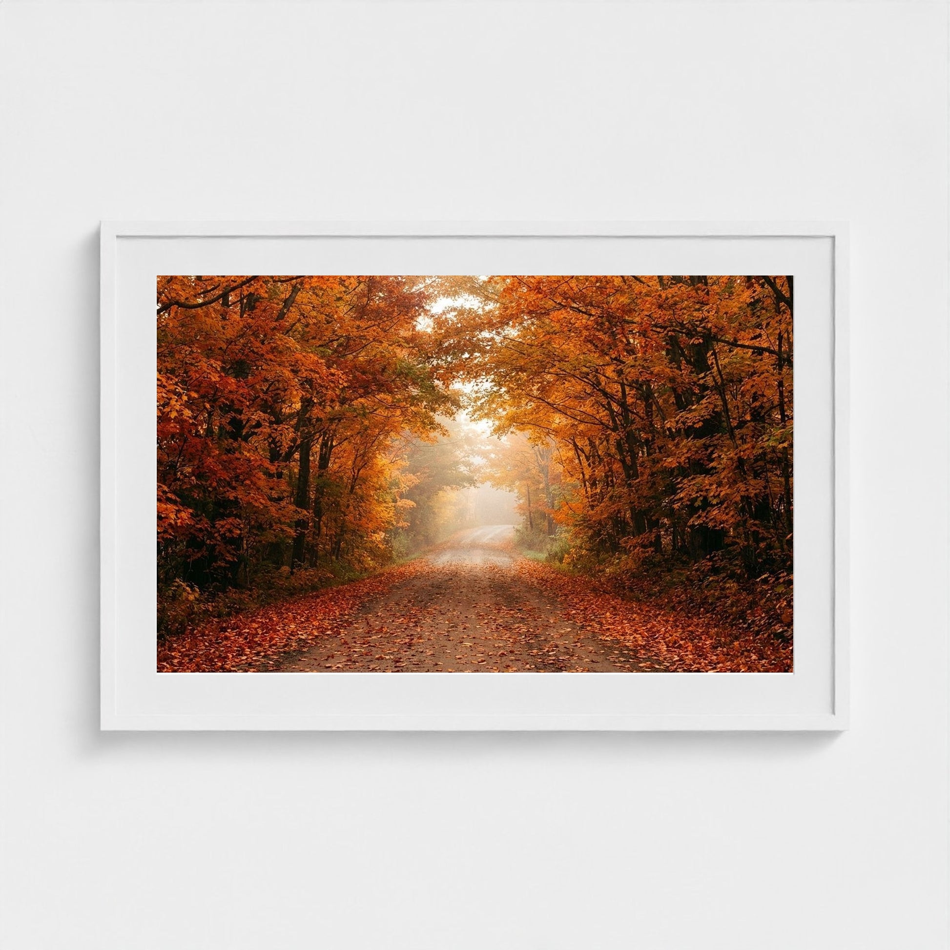 autumn-road 36x24-white frame frame
