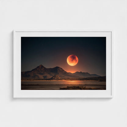 lunar-eclipse-casting-red-glow-over-barren-lands 36x24-white frame frame