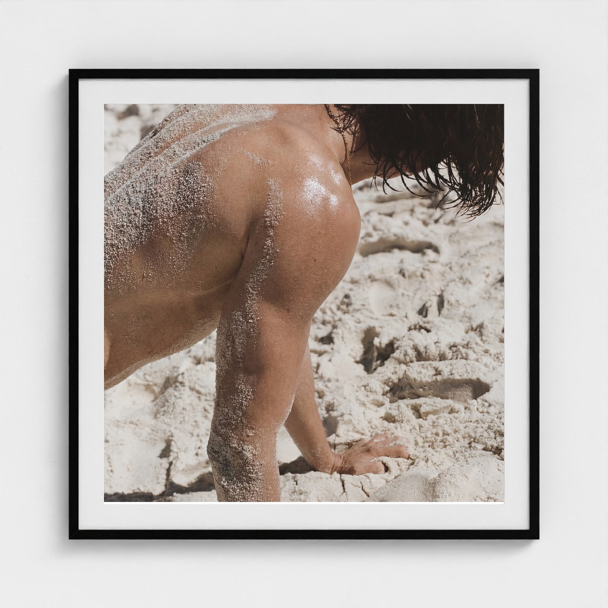 2026 03 12 19 42 00 Back Embrace Sunset 36x36 black — Fire Island Modern