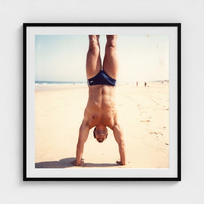 2026 03 12 17 48 00 Handstand Beach Muscular 36x36 black — Fire Island Modern
