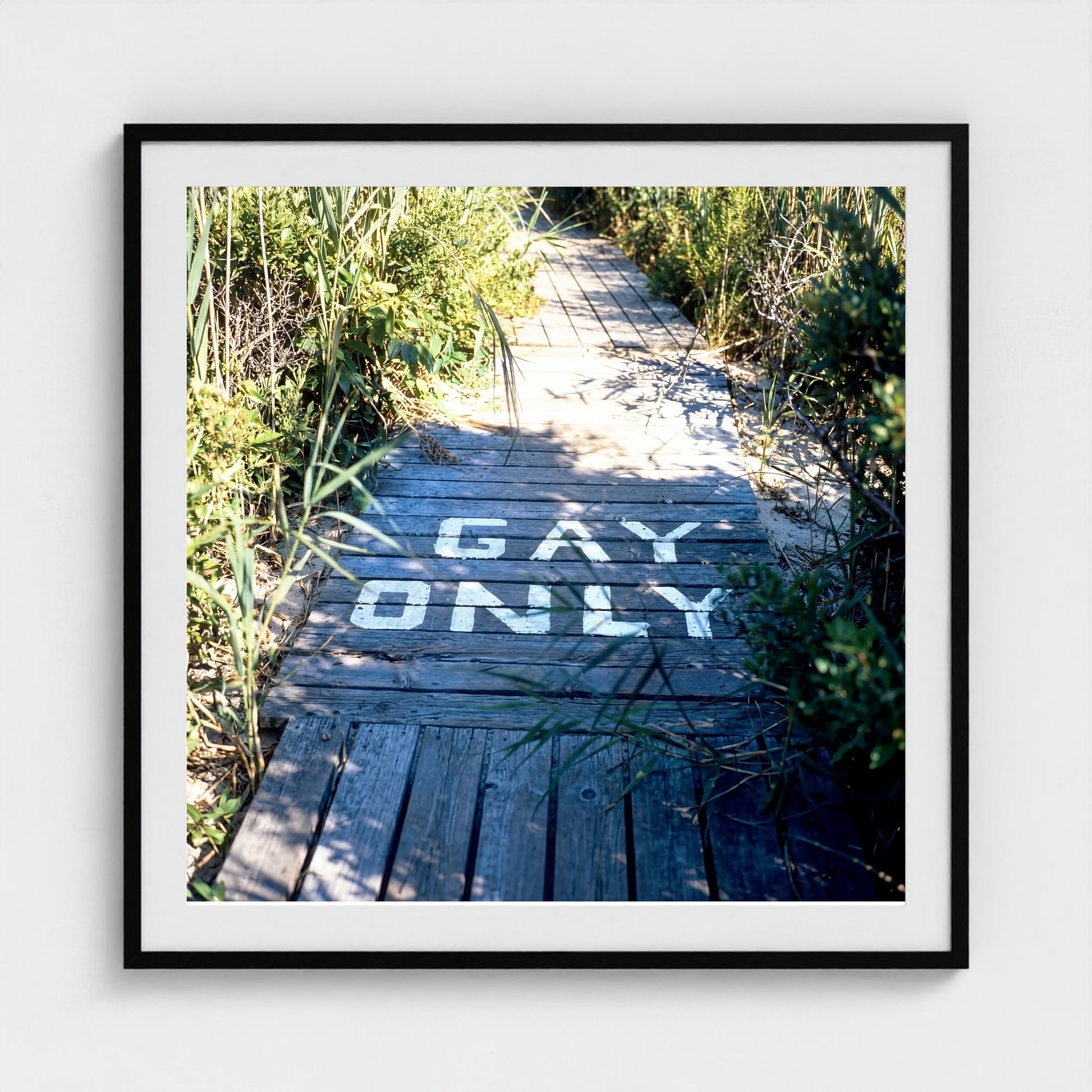 2026 03 12 15 34 00 Gays Only Boardwalk Zoomout Square 36x36 black — Fire Island Modern