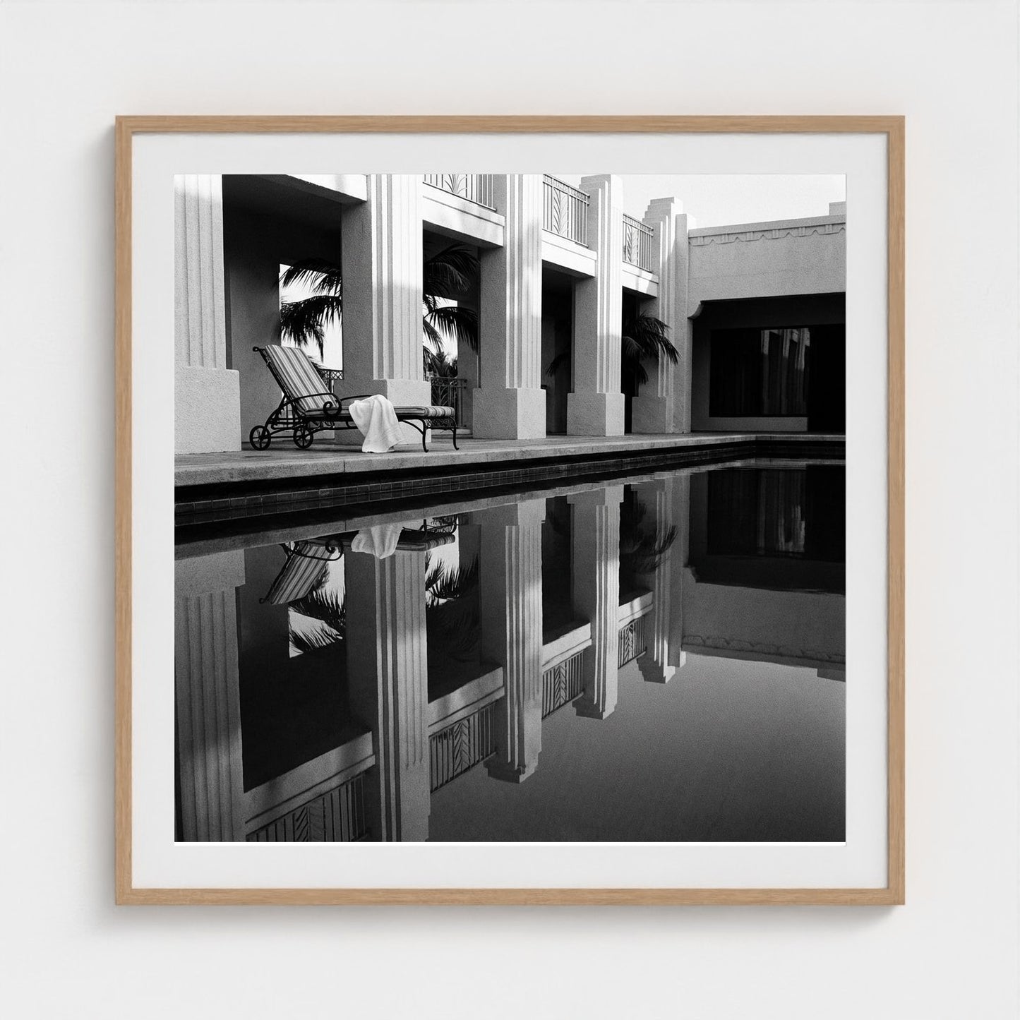 hotel-pool-dawn 36x36-natural frame frame