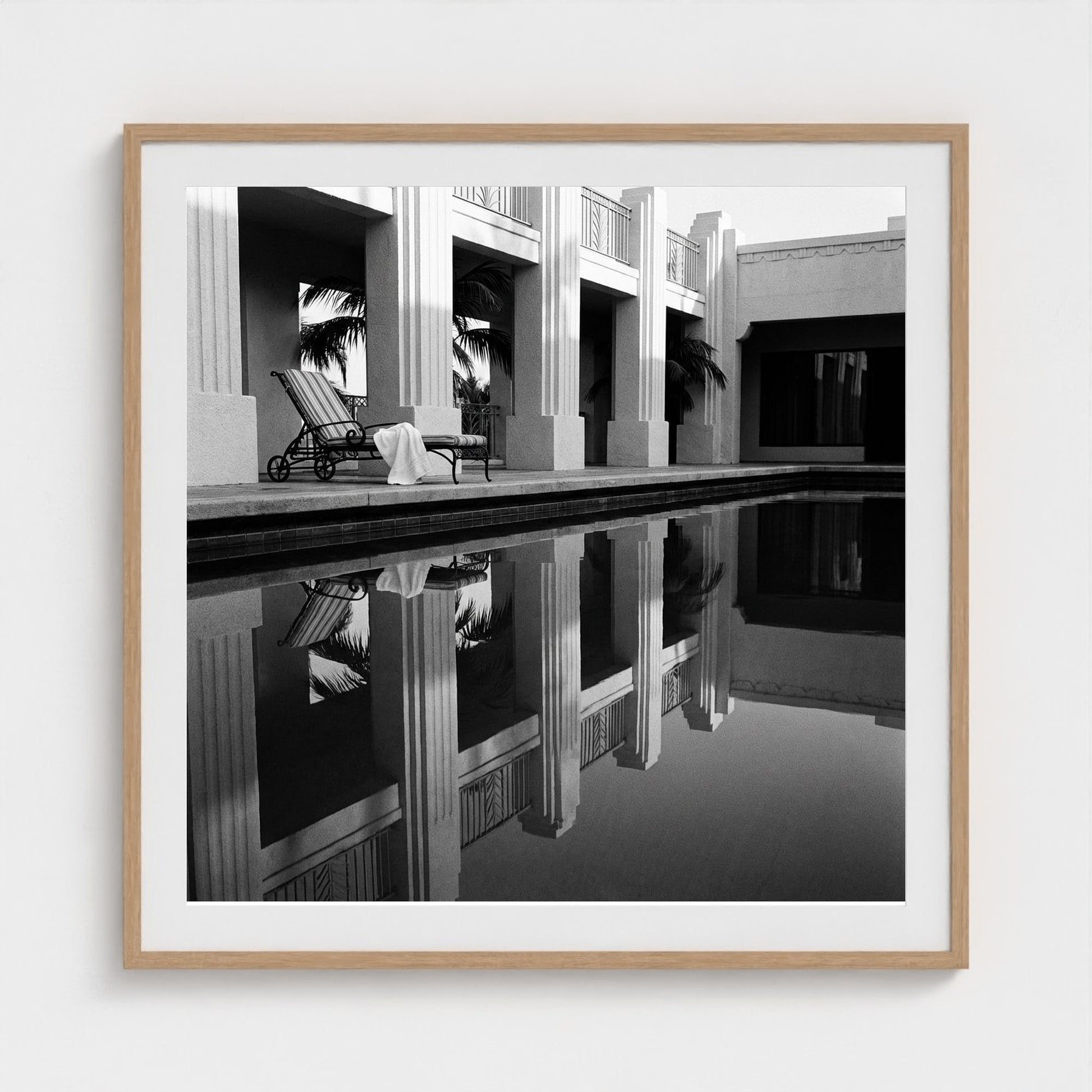 hotel-pool-dawn 36x36-natural frame frame